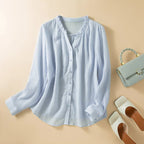 CloudMist™ Linen — Feel Effortless Elegance and Turn Every Head With Featherlight Confidence (Light Blue XS) - | Zavonix