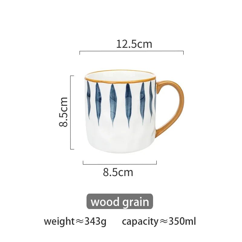 Ceramic Coffee Mug with Bold Blue and White Design – 350ml Pottery Mug, Dishwasher Safe, Artistic Accent 5