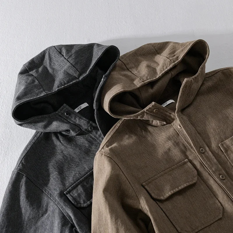 Heavyweight Cotton Hoodie with Structured Hood and Deep Pockets