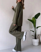 Chic Slit Casual Knit Duo Set 35$ TODAY ONLY (Army Green S) - | Zavonix