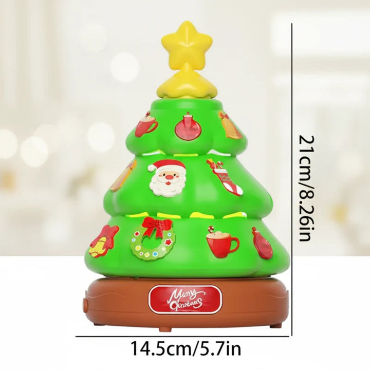 Christmas tree bubble machine measuring 21 cm high and 14.5 cm wide