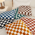 Classic Checkerboard Throw Blanket – Plush 100% Polyester Sofa Cover for Warmth and Comfort 0