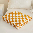 Classic Checkerboard Throw Blanket – Plush 100% Polyester Sofa Cover for Warmth and Comfort 10