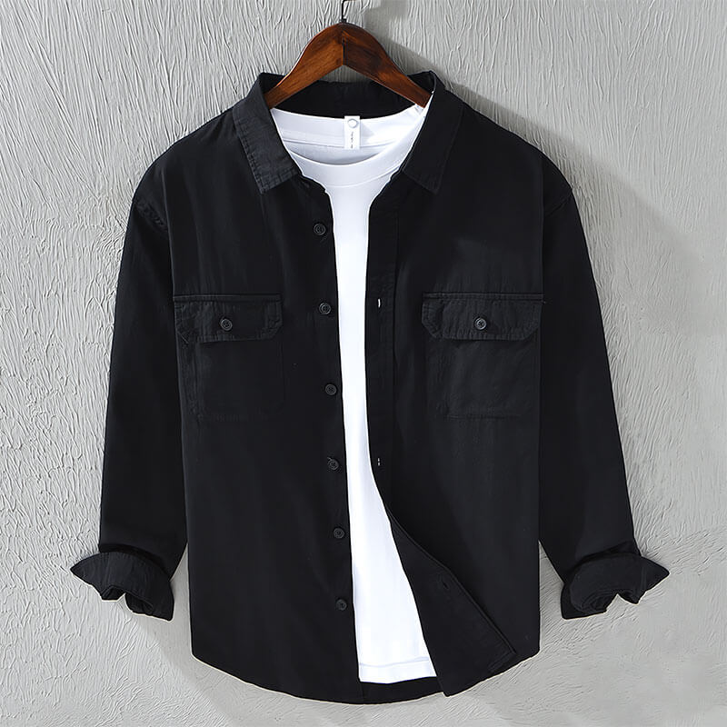 Classic Cotton Morrison Shirt (Black XS) - | Zavonix