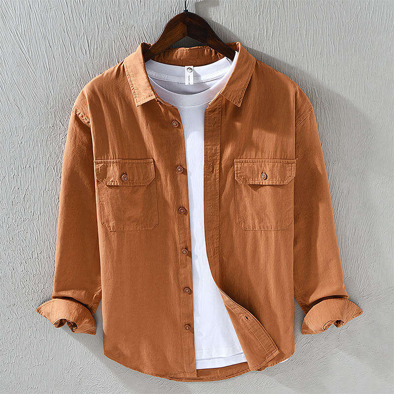 Classic Cotton Morrison Shirt (Brown XS) - | Zavonix