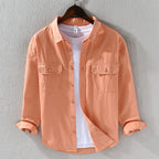 Classic Cotton Morrison Shirt (Peach XS) - | Zavonix
