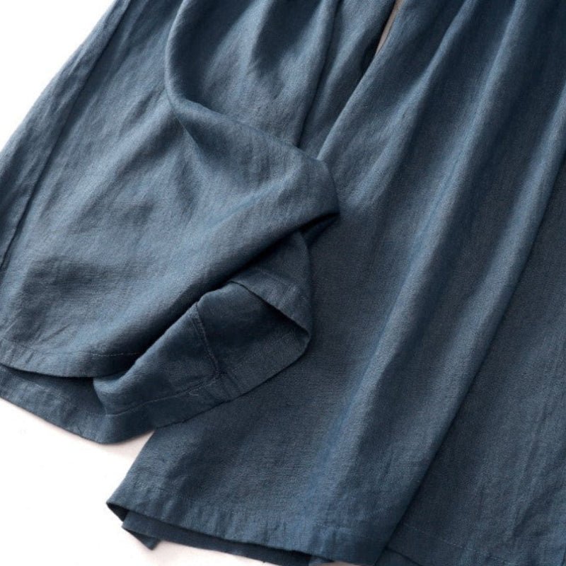 CLAUDIA LINEN PANTS (Mustard Yellow XS) - | Zavonix