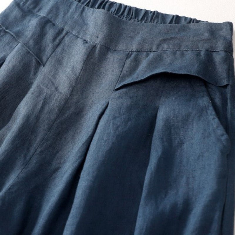 CLAUDIA LINEN PANTS (Mustard Yellow XS) - | Zavonix
