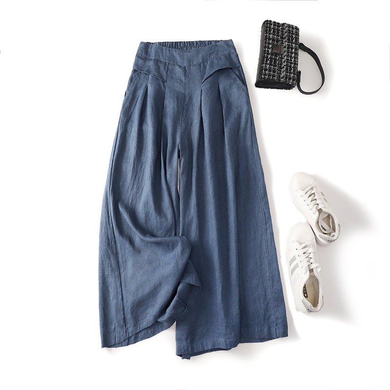 CLAUDIA LINEN PANTS (Mustard Yellow XS) - | Zavonix