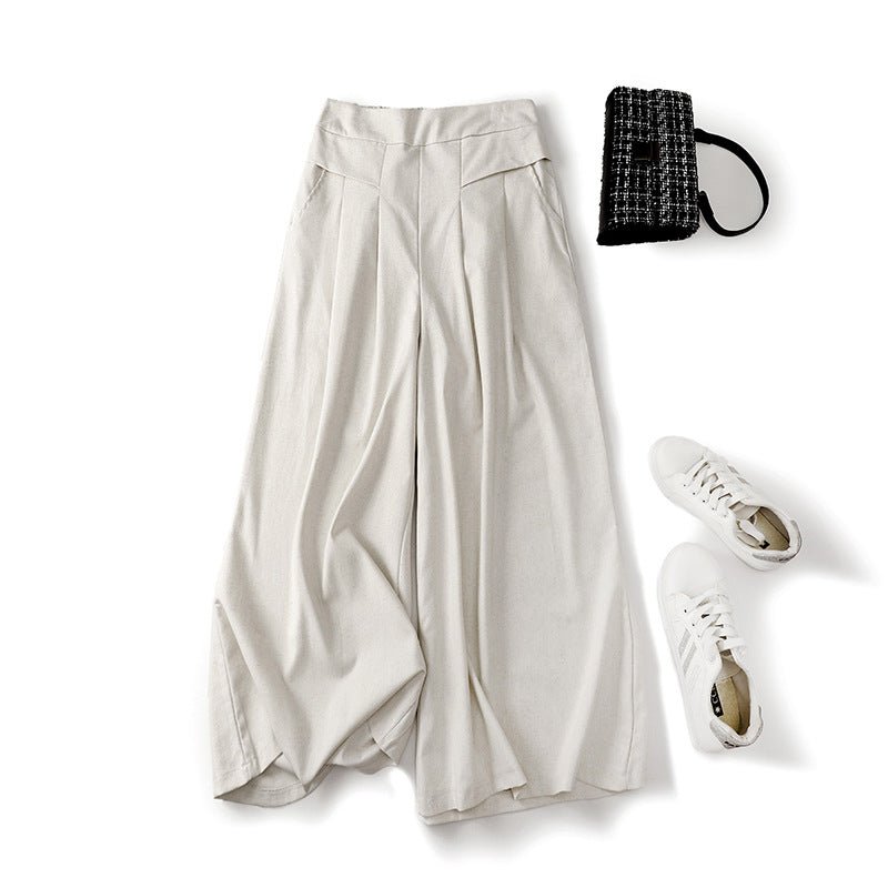 CLAUDIA LINEN PANTS (White XS) - | Zavonix