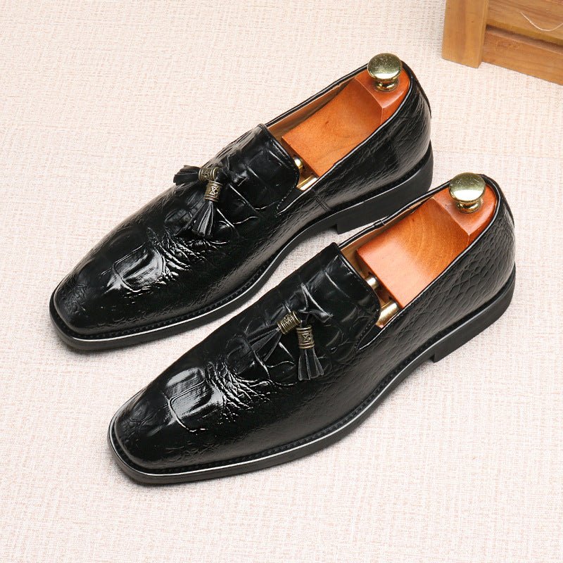 Crocodile Leather Loafers (Black US 6 / EU 38) - | Zavonix