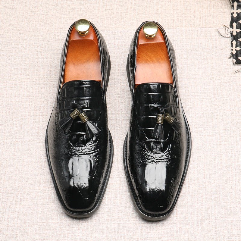 Crocodile Leather Loafers (Black US 6 / EU 38) - | Zavonix