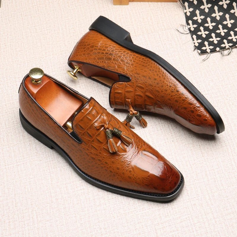 Crocodile Leather Loafers (Brown US 6 / EU 38) - | Zavonix
