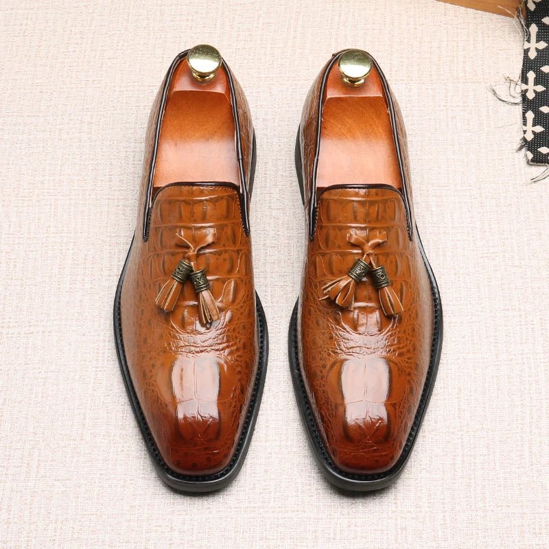 Crocodile Leather Loafers (Brown US 6 / EU 38) - | Zavonix