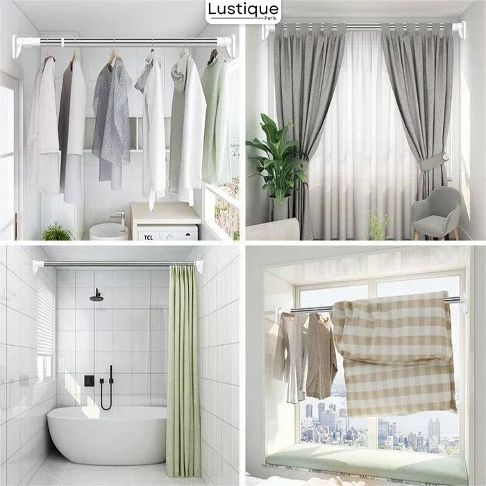 ClickFix™ – Universal Telescopic Curtain Rod Without Drilling for Bathroom and Kitchen [50% Off] (Long (360–560 mm) ) - | Zavonix