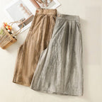 Coastline Breeze — Lightweight Linen Tie - Dye Shorts with High Waist (Light Gray XS) - | Zavonix