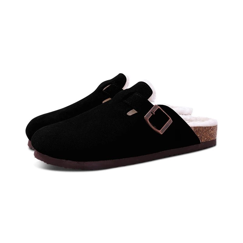 CozyFur Winter Slip - ons Lined Slippers for Warm Indoor Comfort (Black 36) - | Zavonix