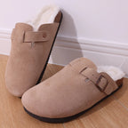 CozyFur Winter Slip - ons Lined Slippers for Warm Indoor Comfort (Brown 36) - | Zavonix