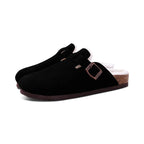 CozyFur Winter Slip - ons Lined Slippers for Warm Indoor Comfort (Black 36) - | Zavonix