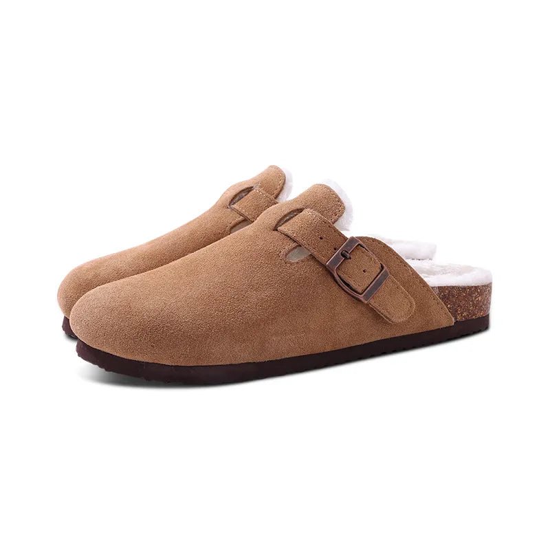 CozyFur Winter Slip - ons Lined Slippers for Warm Indoor Comfort (Brown 36) - | Zavonix