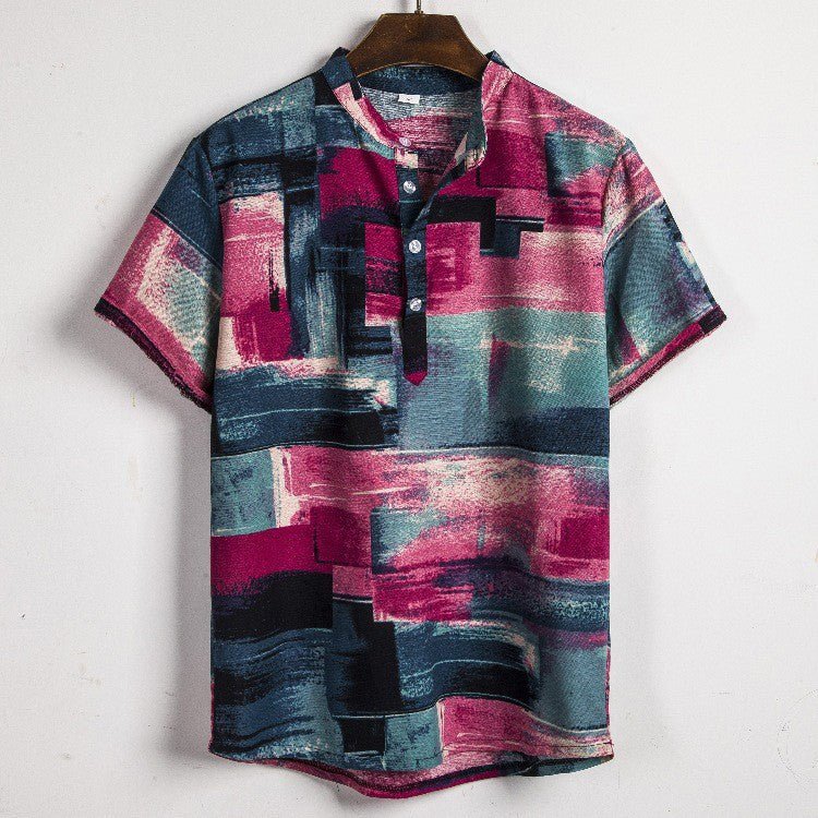 "Coconut Canopy" Check Shirt (Blue S) - Tropical shirt | Zavonix
