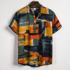 "Coconut Canopy" Check Shirt (Red S) - Tropical shirt | Zavonix