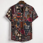 "Coconut Canopy" Check Shirt (Red S) - Tropical shirt | Zavonix
