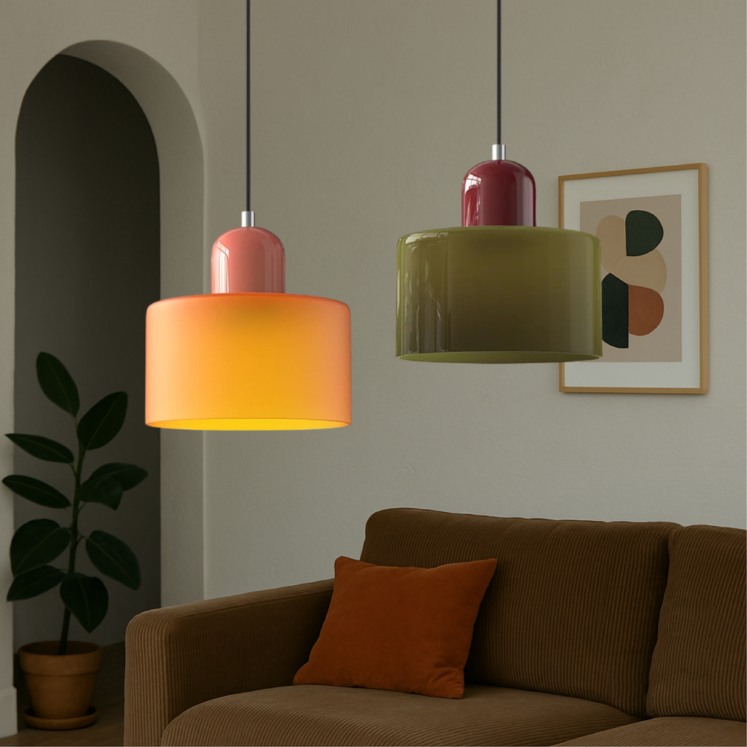 Compact Geometric Glass Pendant Light Product Image 04