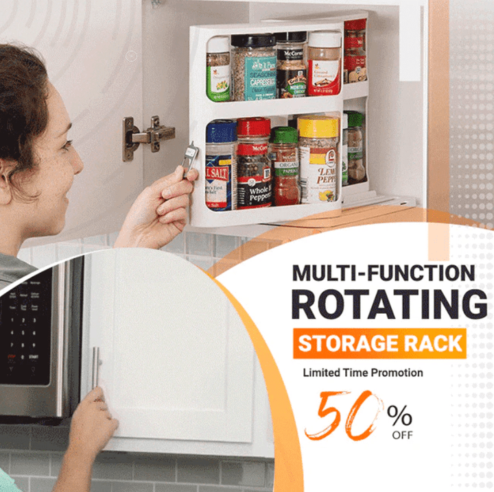 Compact Swivel Kitchen Storage Rack Product Image 01