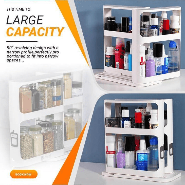 Compact Swivel Kitchen Storage Rack Product Image 02