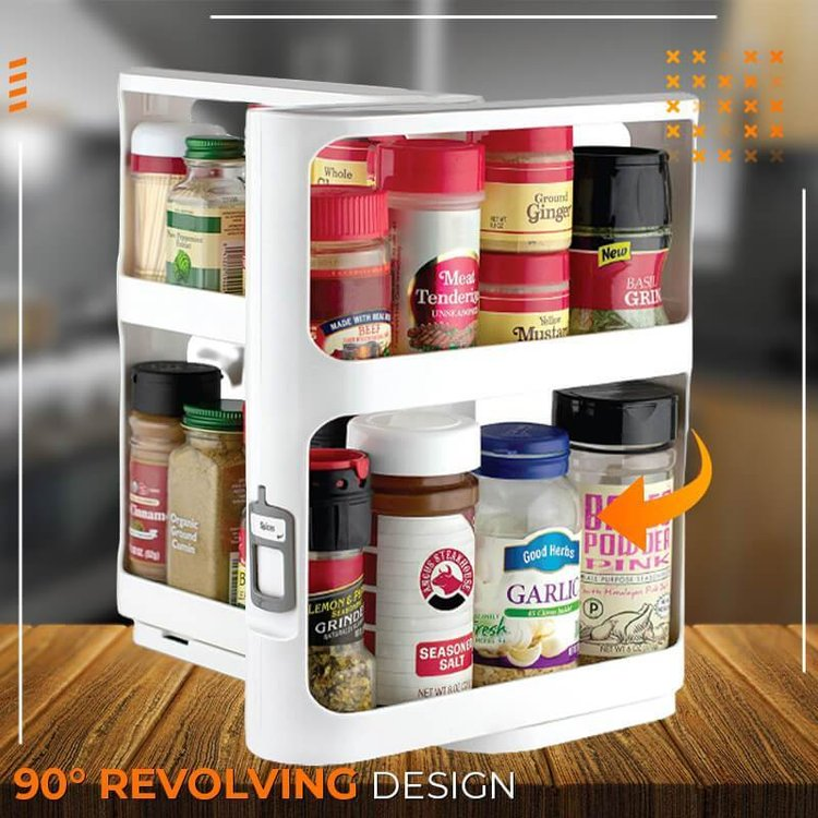 Compact Swivel Kitchen Storage Rack Product Image 05