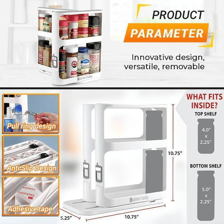 Compact Swivel Kitchen Storage Rack Product Image 07