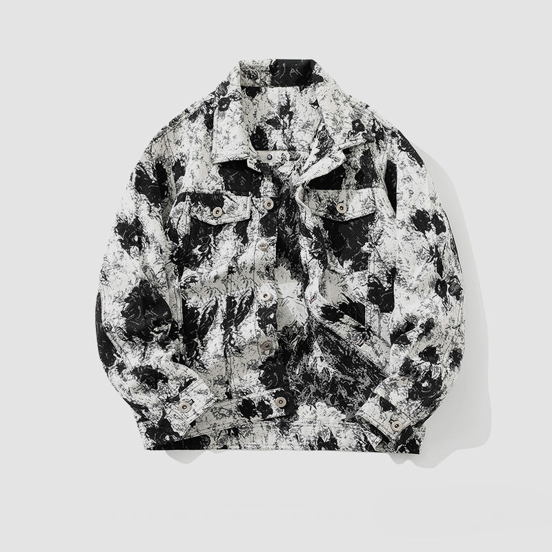 "Constar" Embroidered Denim Jacket (Black S) - Denim jacket | Zavonix