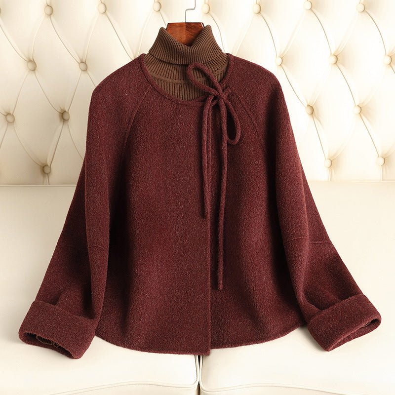 CORA™ MERINO WOOL JACKET (Dark Red XS) - | Zavonix
