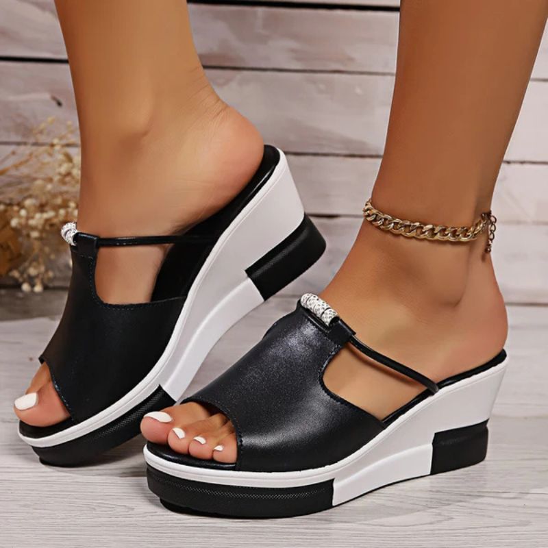 ComfortPlus Orthopedic Platform Sandals (Black US 5.5 / EU 35.5) - | Zavonix