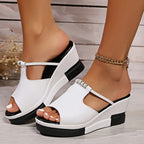 ComfortPlus Orthopedic Platform Sandals (White US 5.5 / EU 35.5) - | Zavonix