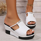 ComfortPlus Orthopedic Platform Sandals (White US 5.5 / EU 35.5) - | Zavonix