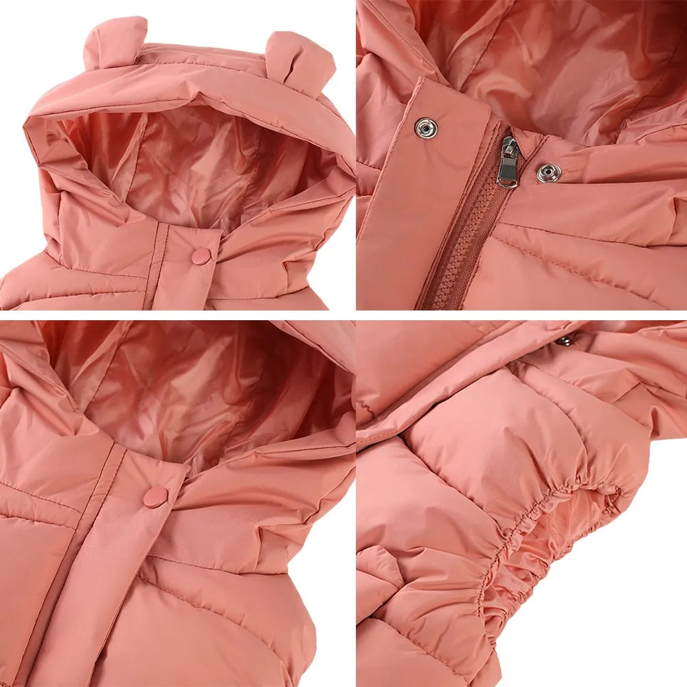 Close-up views of a coral vest&