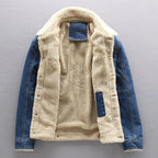 Corbin Jacket — Durable Denim Sherpa - Lined Jacket for Warmth (Blue S) - | Zavonix
