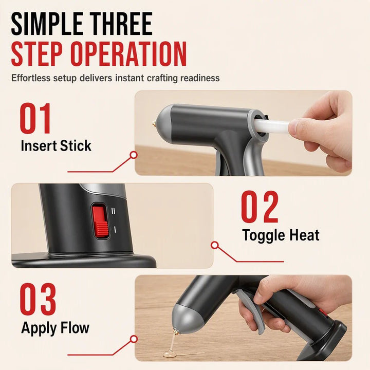 Cordless Hot Glue Gun Kit Copper Nozzle Product Image 09