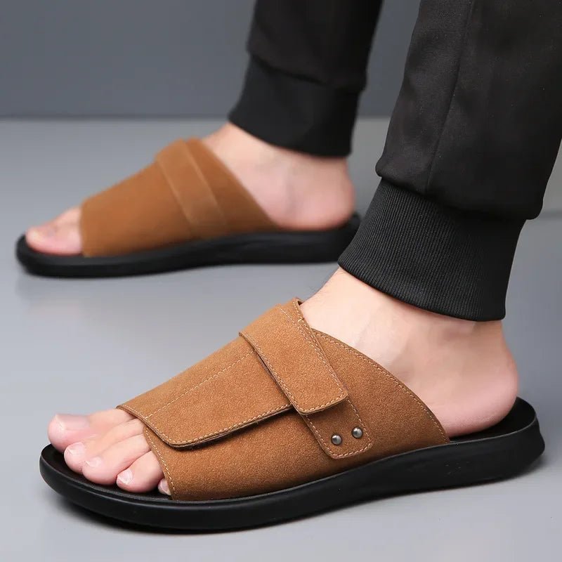 Corvella Leather Sandals (Black US 6 / EU 38) - | Zavonix
