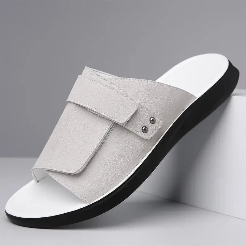 Corvella Leather Sandals (White US 6 / EU 38) - | Zavonix