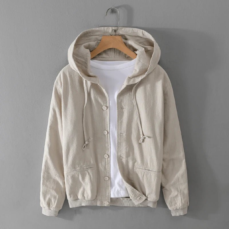 Cotton - Linen Blend Hoodie™ — Stay Cool, Dry, and Effortlessly Stylish All Day Long (Beige XS) - | Zavonix