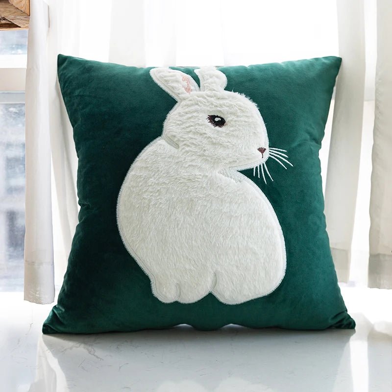 Cozy Cotton-Poly Blend Pillow with Spring Floral Embroidery – 45x45cm Decorative Cushion 6