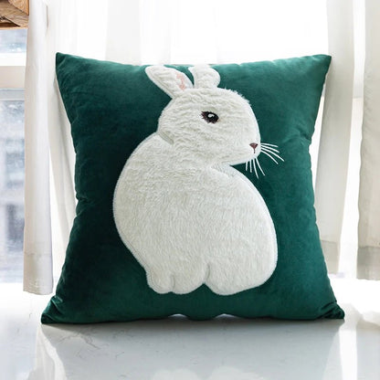 Cozy Cotton-Poly Blend Pillow with Spring Floral Embroidery – 45x45cm Decorative Cushion 6