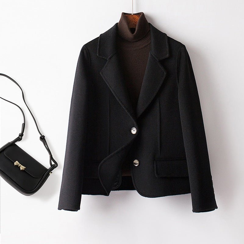 Cropped Cashmere Blazer™ — Slip Into Unshakable Confidence and Luxurious Power (Black XS) - | Zavonix