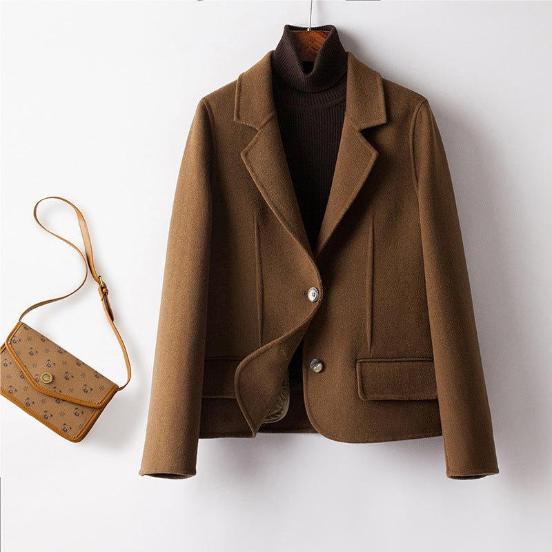 Cropped Cashmere Blazer™ — Slip Into Unshakable Confidence and Luxurious Power (Brown XS) - | Zavonix