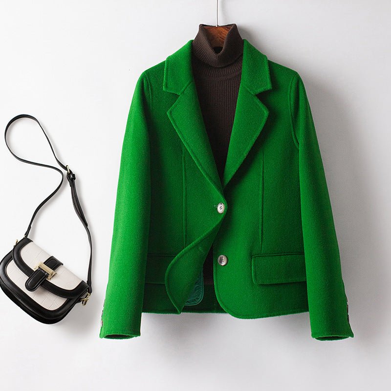 Cropped Cashmere Blazer™ — Slip Into Unshakable Confidence and Luxurious Power (Green XS) - | Zavonix