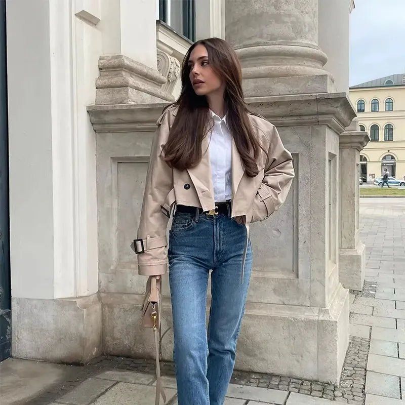Cropped Trench Jacket (S ) - Jacket | Zavonix