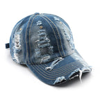 Crosley — Rustic Vintage Washed Denim Hat with Adjustable Fit (Black Adjustable) - | Zavonix
